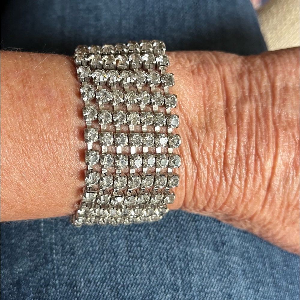 Vintage Silver Rhinestone Bracelet